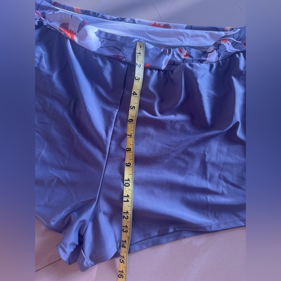 umbranded swim short plus size 2X eslastic and floral waist gray - Picture 14 of 14